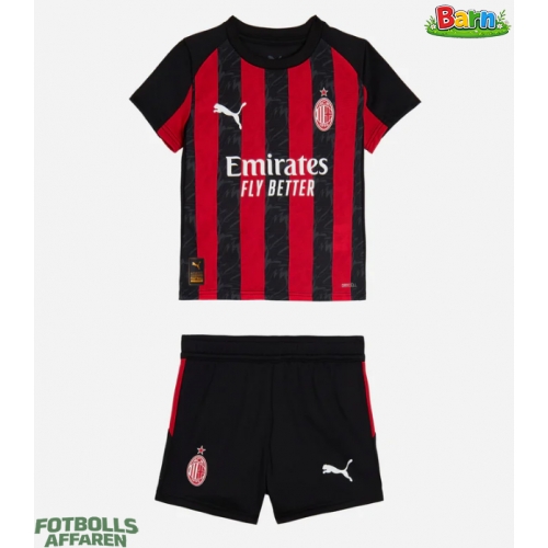 AC Milan Hemmaställ Barn 2025-26 Kortärmad (+ Korta byxor)